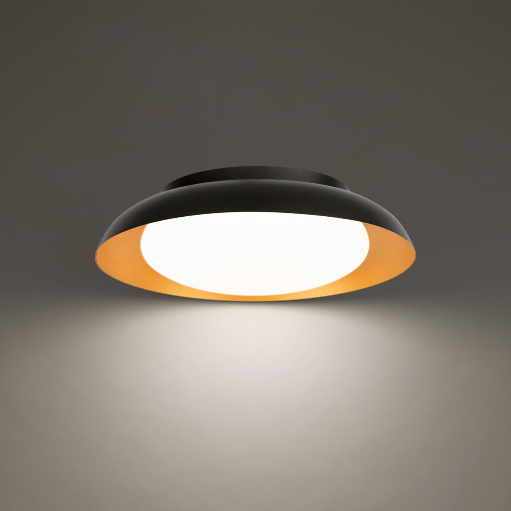 Taurus 18" LED Flush Mount, 3CCT, Black/Gold Finish - Bees Lighting