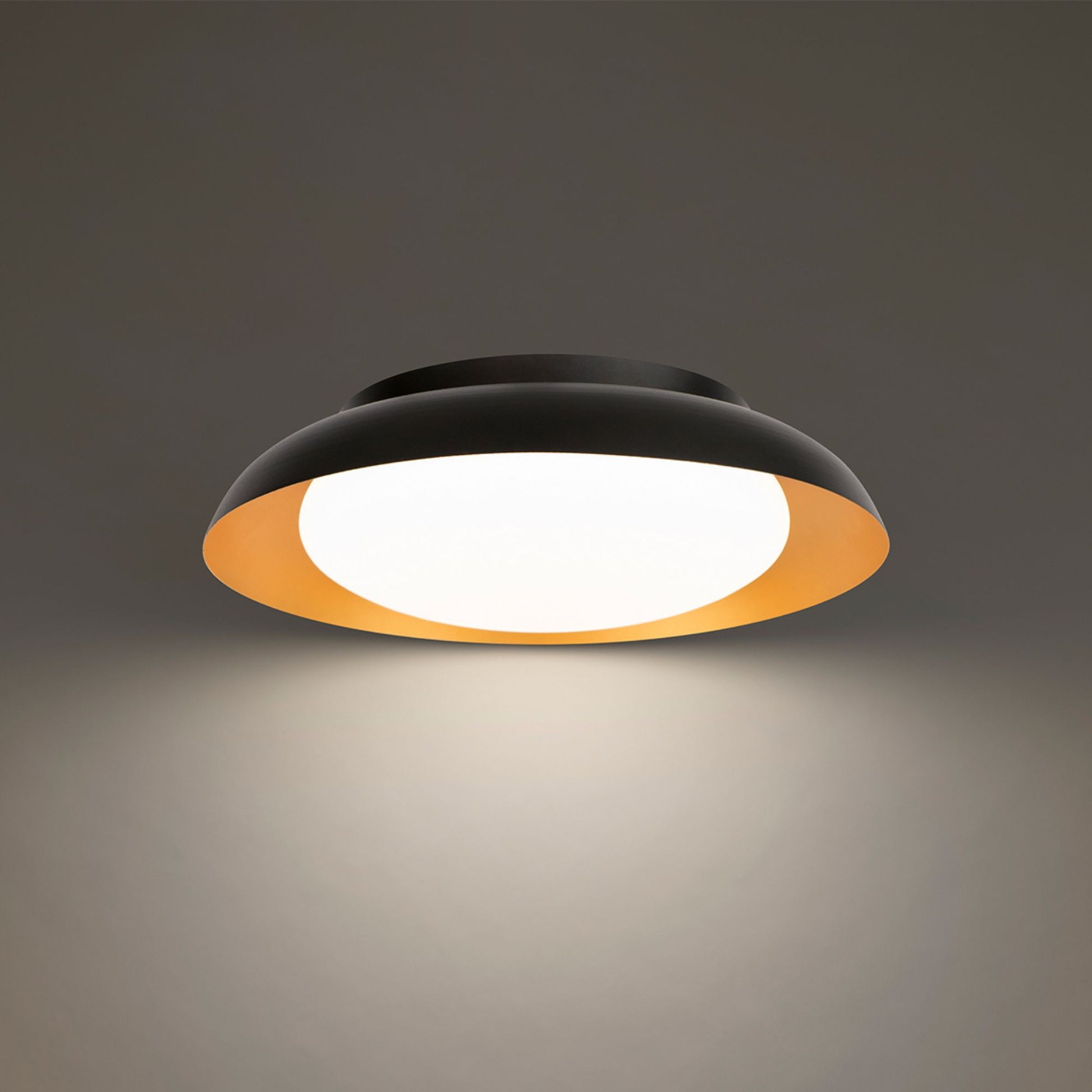 Taurus 18" LED Flush Mount, 3CCT, Black/Gold Finish - Bees Lighting