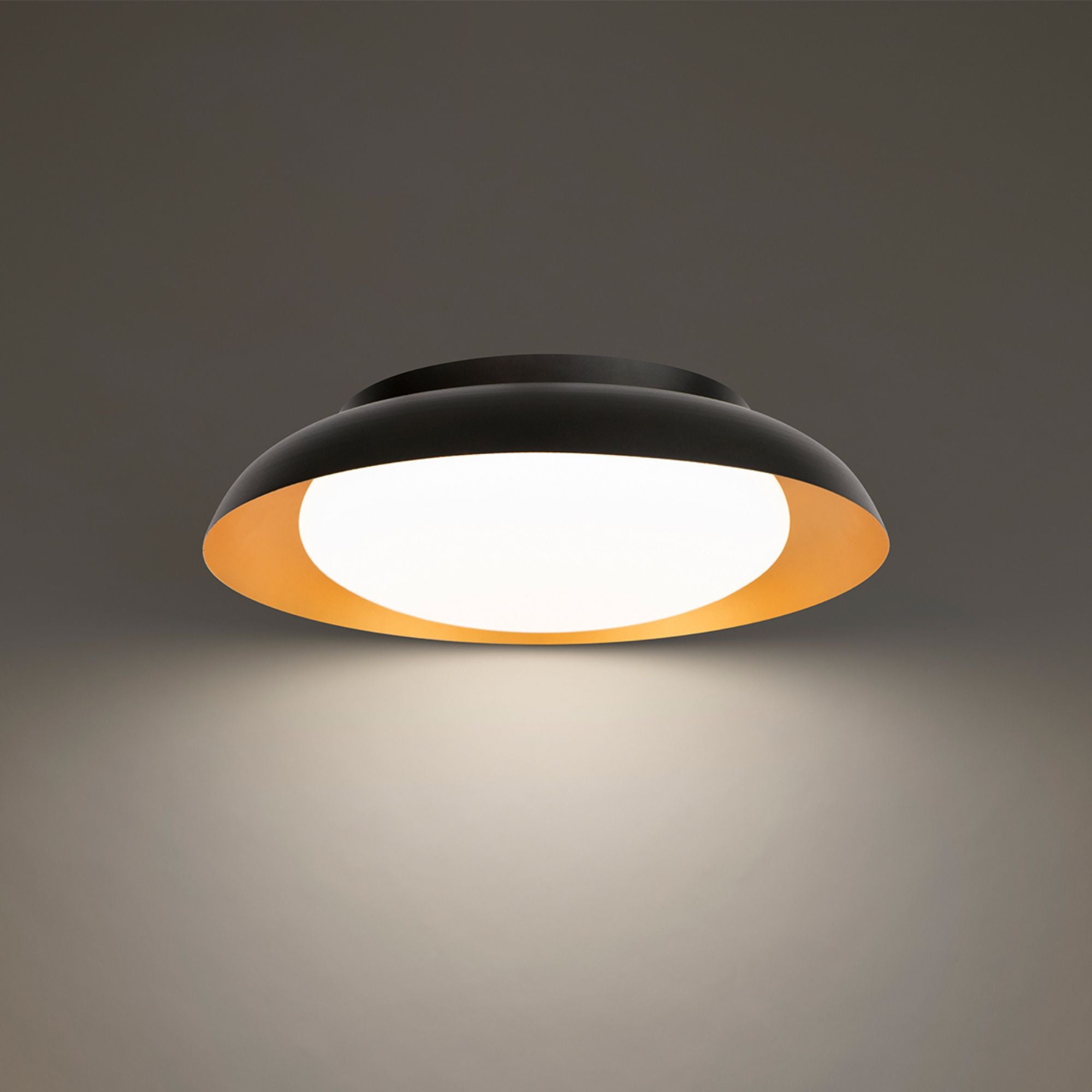 Taurus 18" LED Flush Mount, 3CCT, Black/Gold Finish - Bees Lighting