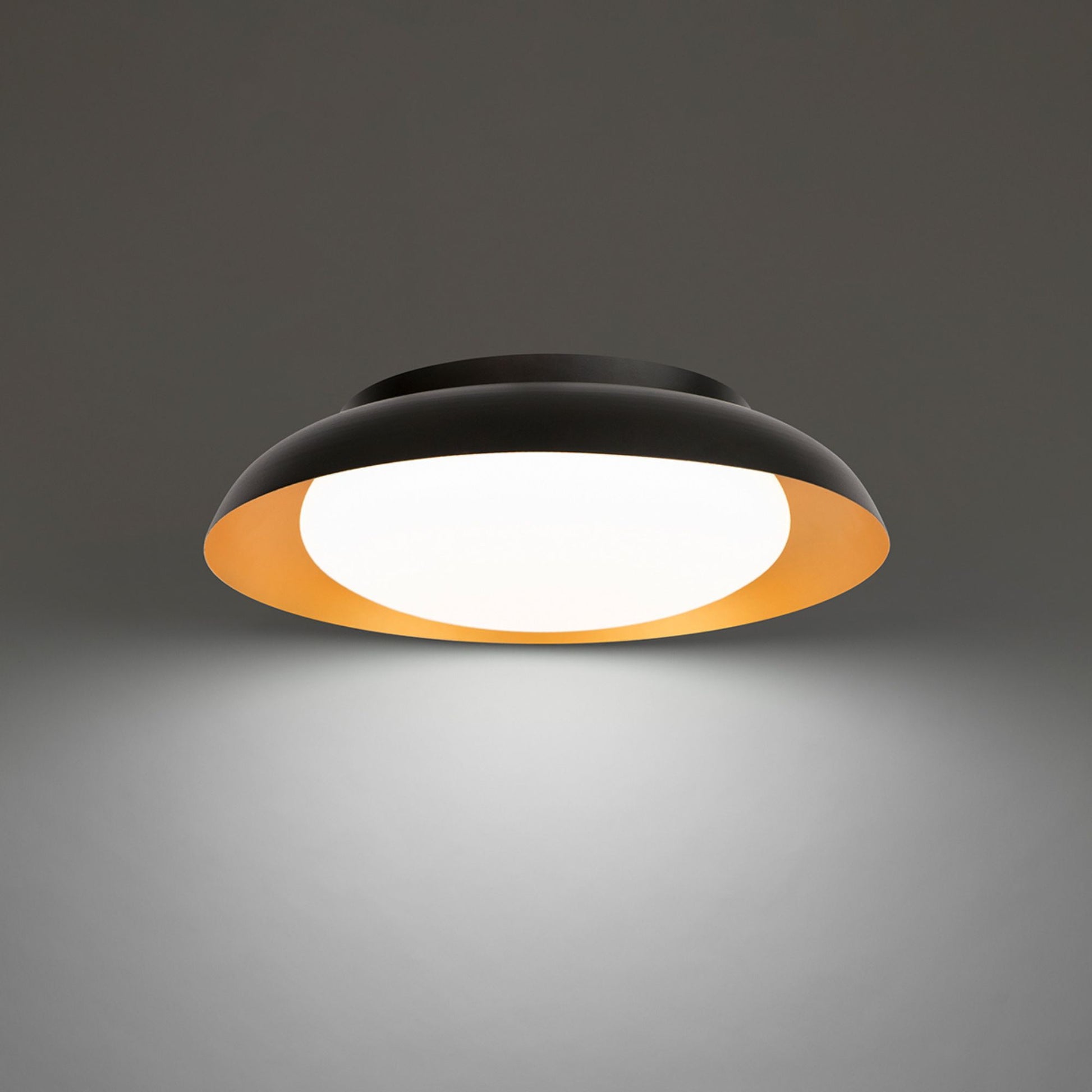 Taurus 18" LED Flush Mount, 3CCT, Black/Gold Finish - Bees Lighting