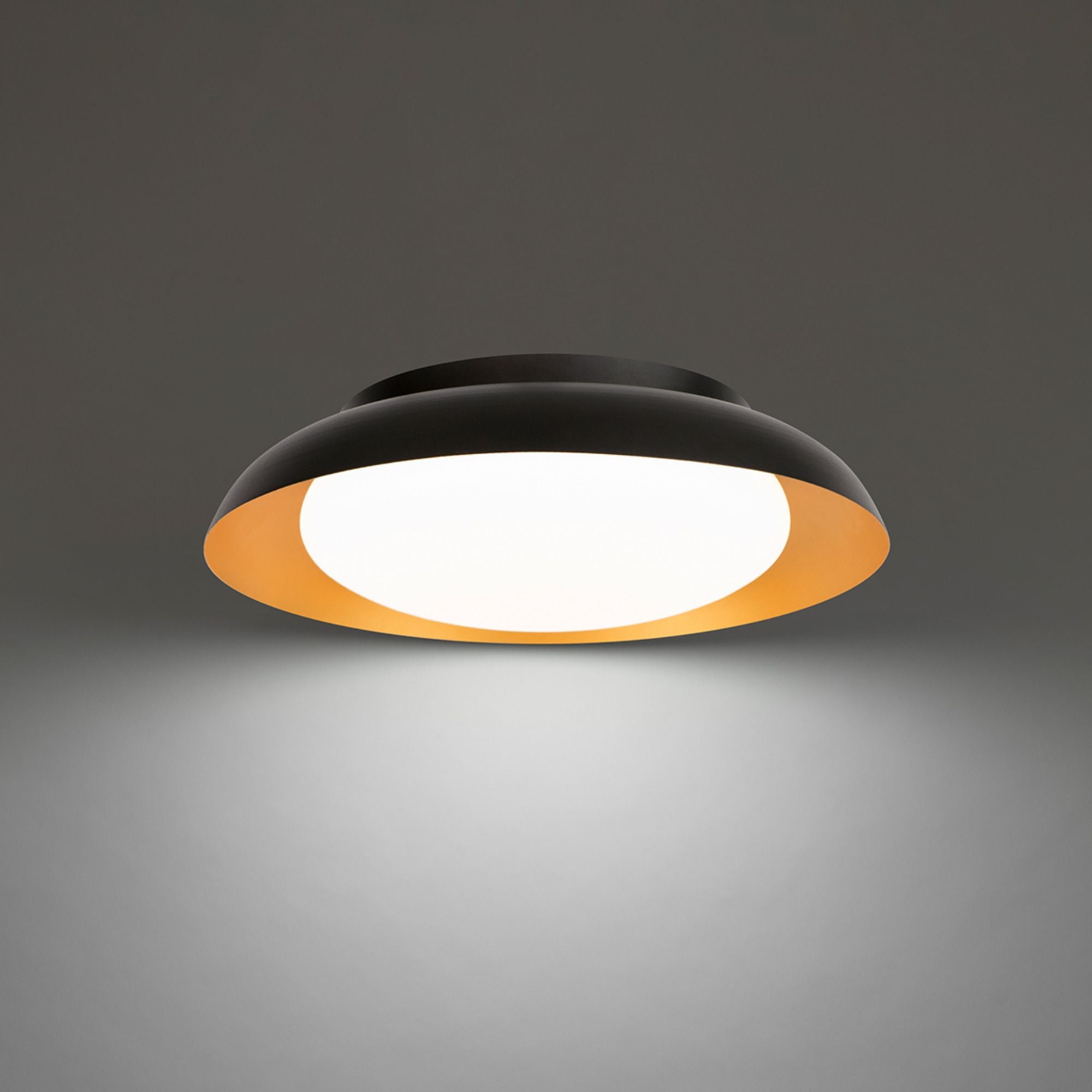 Taurus 18" LED Flush Mount, 3CCT, Black/Gold Finish - Bees Lighting