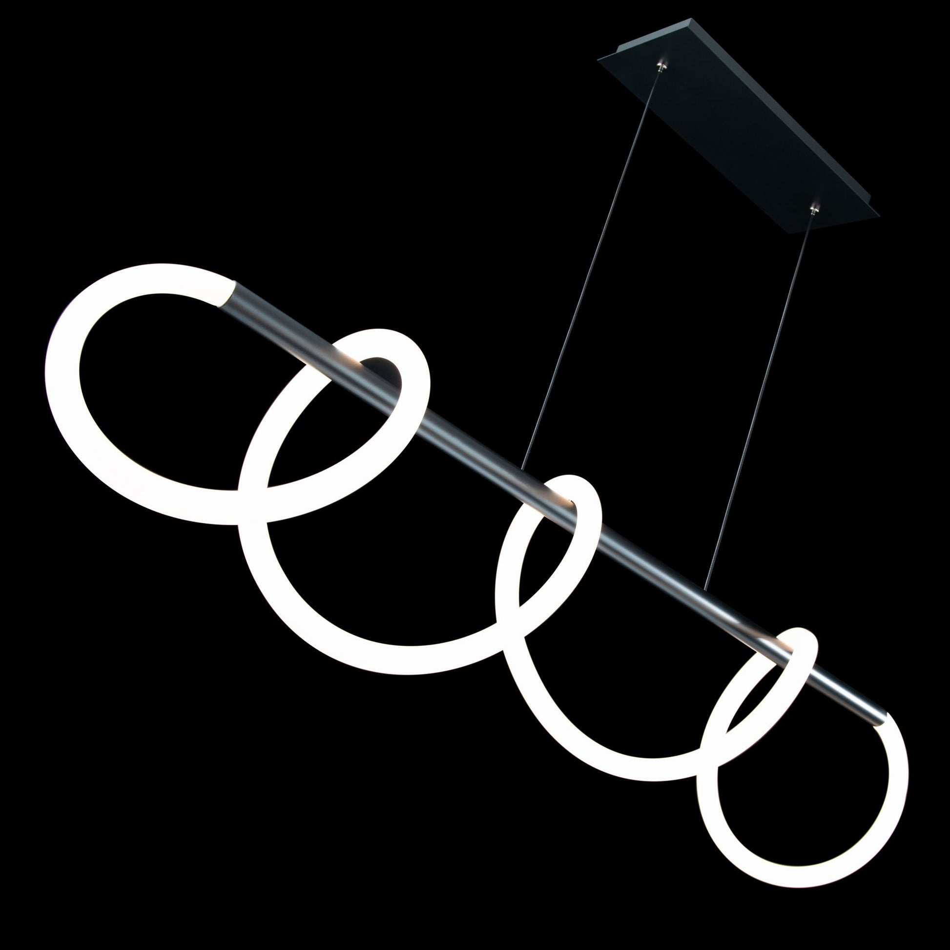 TIGHTROPE 46 in. LED Pendant Light Black Finish - Bees Lighting