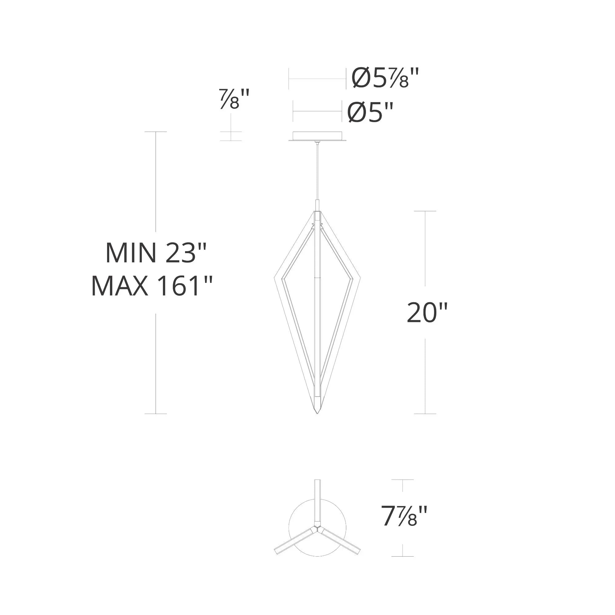 Tribeca 20" LED Pendant, 4CCT, Aged Brass Finish