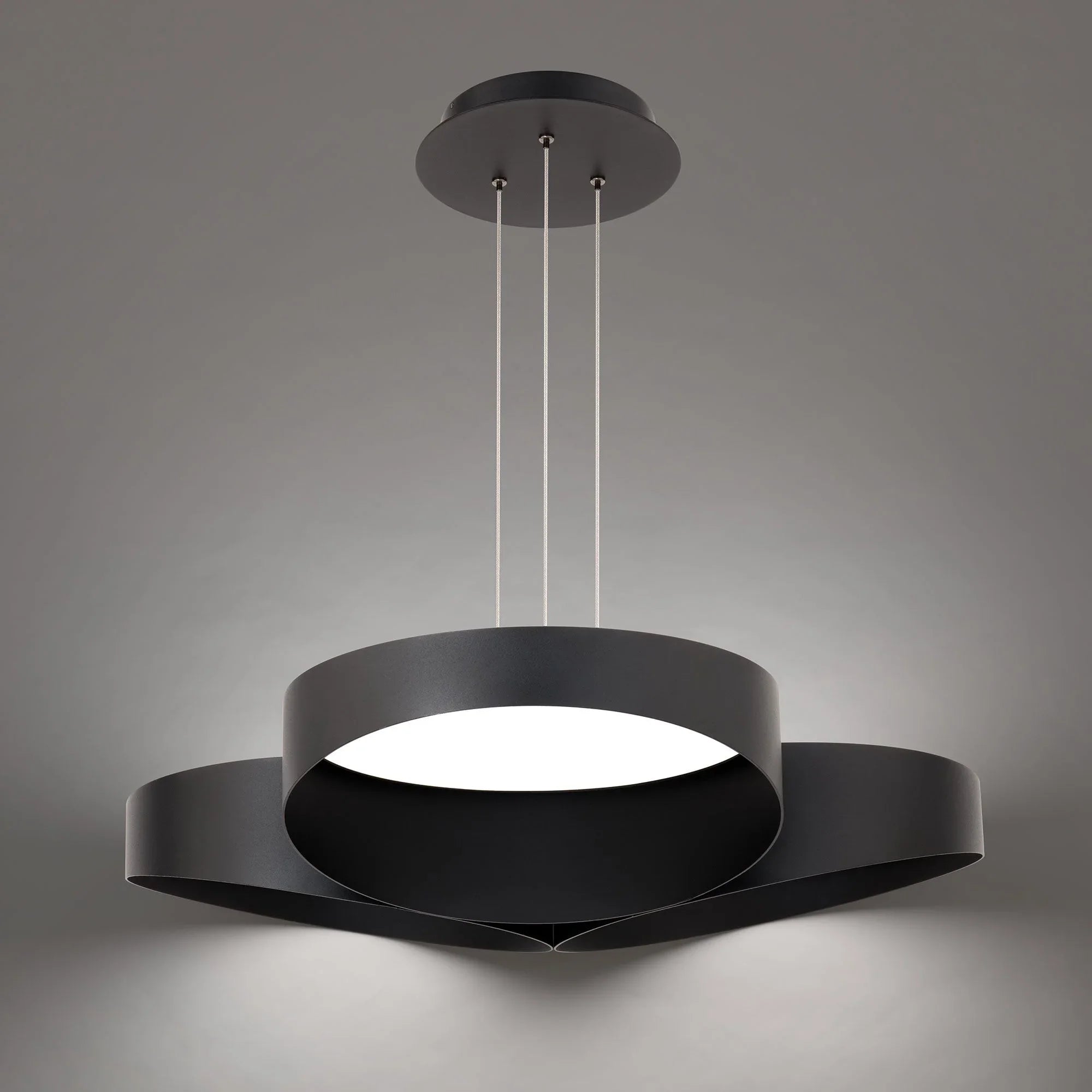 Triolet 36" LED Pendant, 4CCT, Black Finish