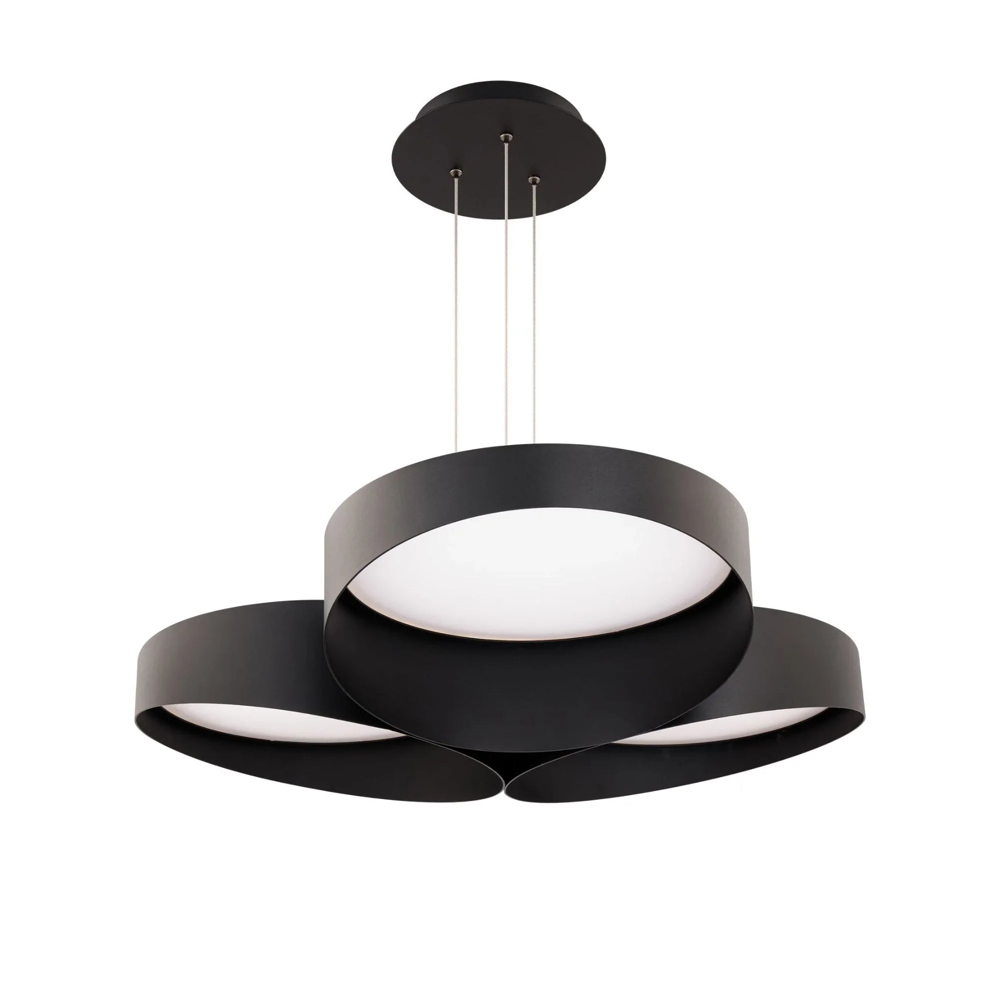 Triolet 36" LED Pendant, 4CCT, Black Finish