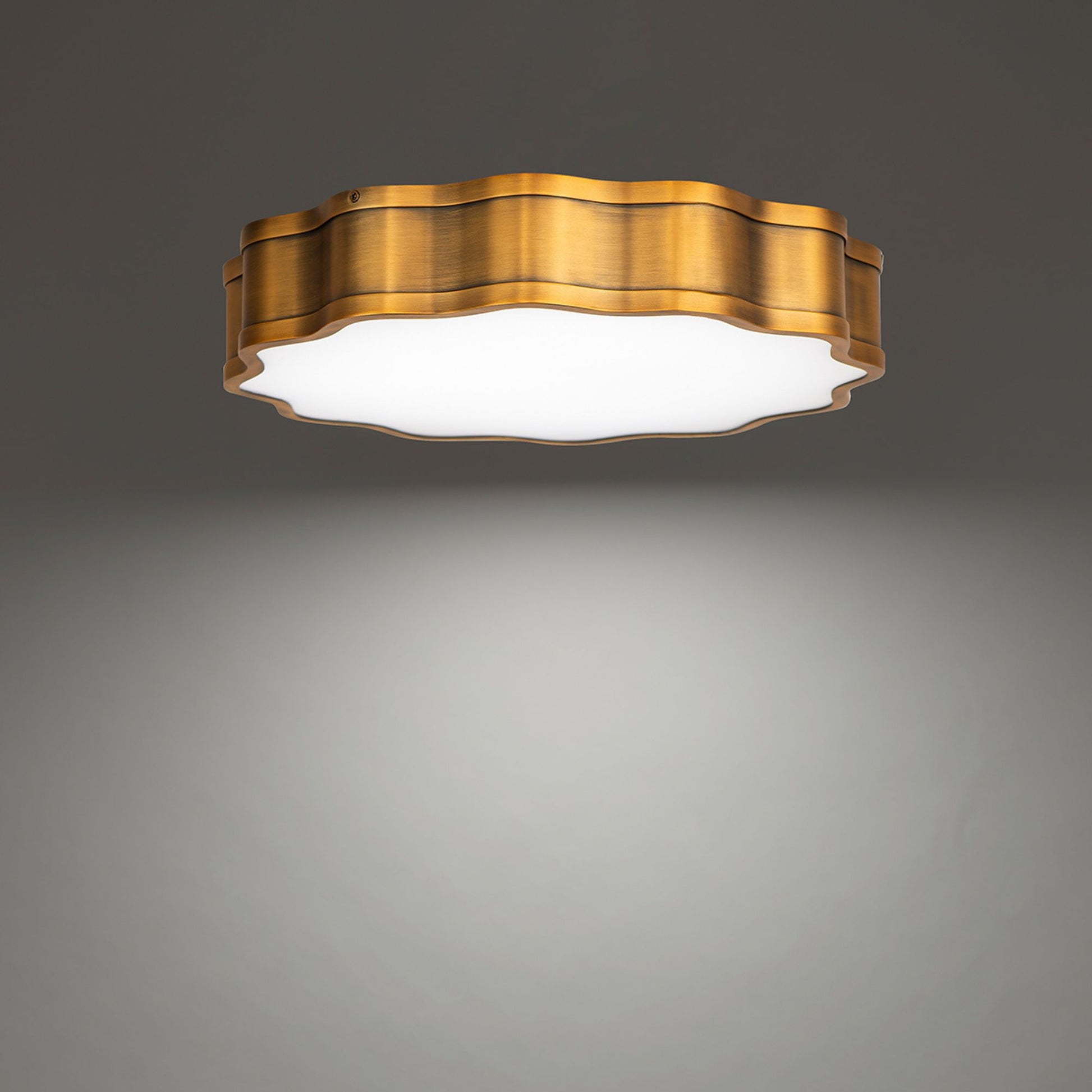 Vaughan 16" LED Flush Mount, Aged Brass Finish - Bees Lighting