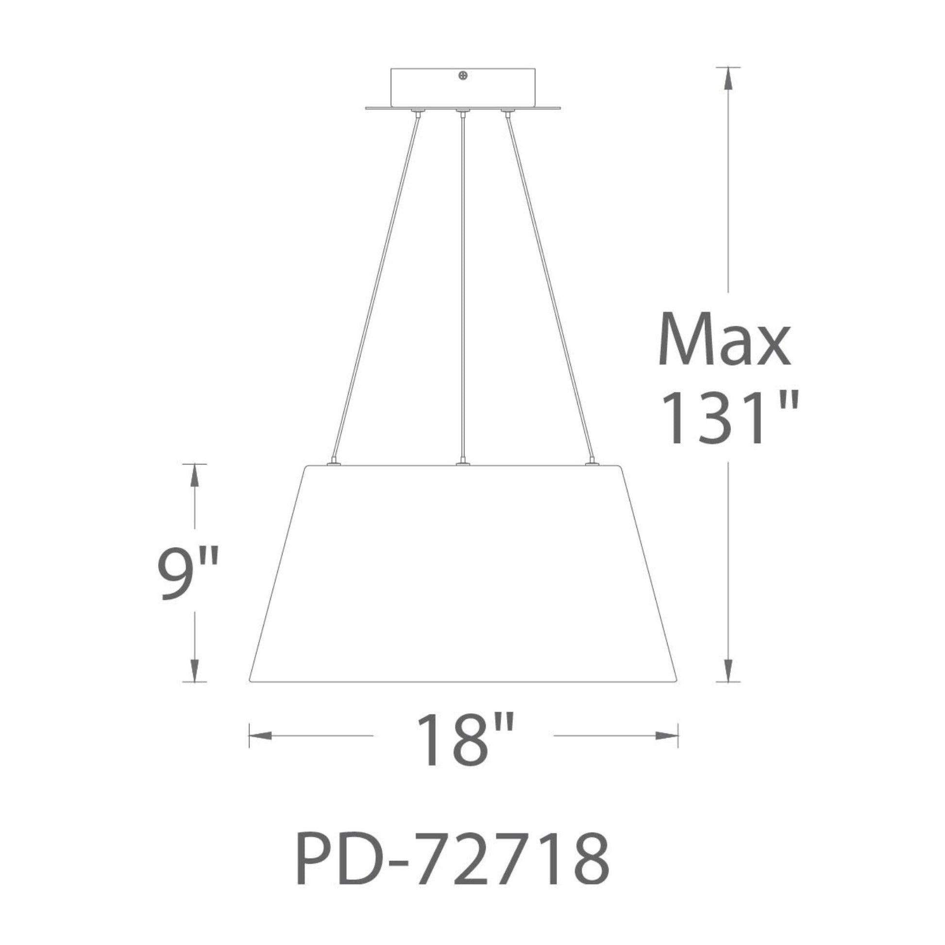 Vida 18" LED Pendant, Brushed Aluminum Finish - Bees Lighting