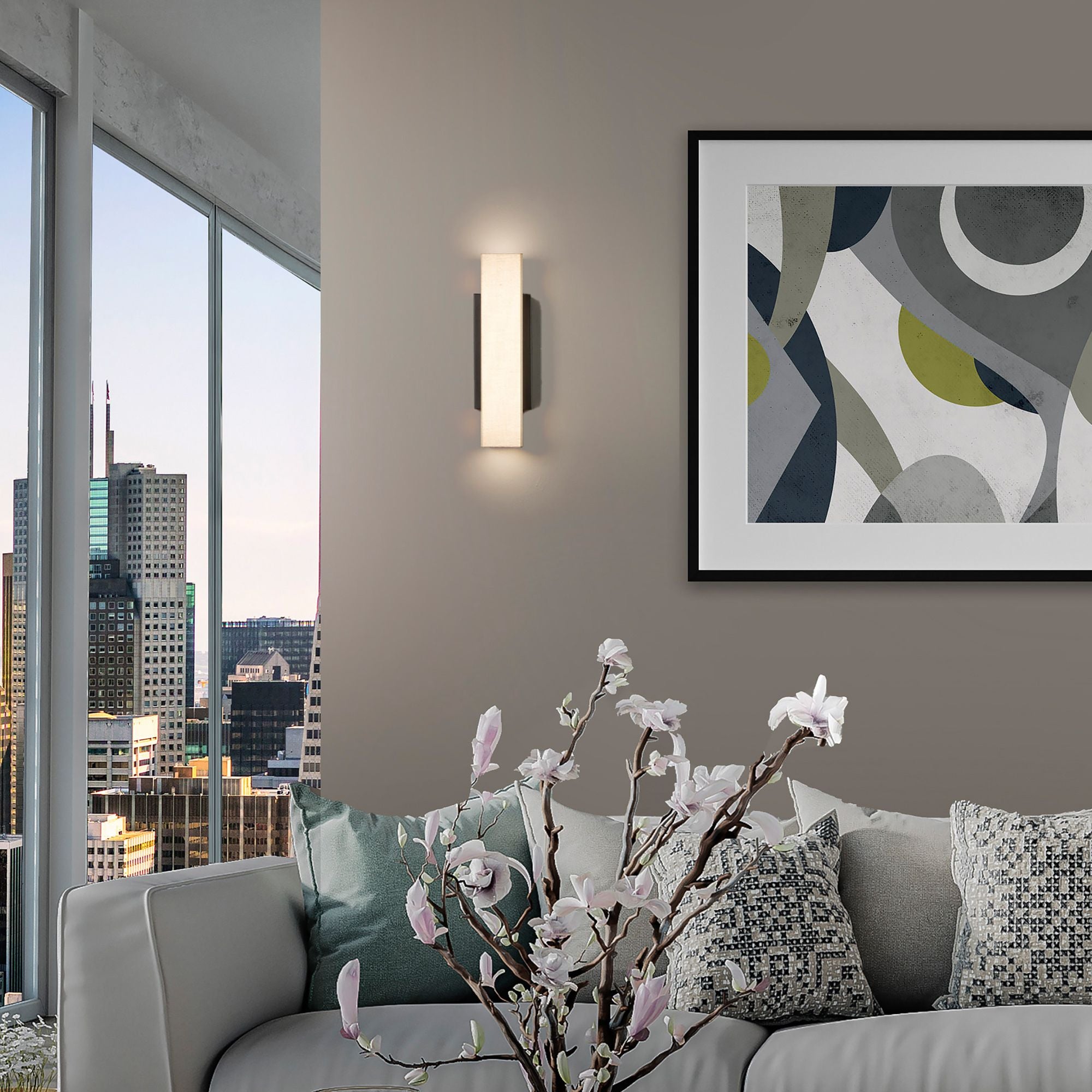 Volga 18" LED Wall Sconce, 3CCT, Black Finish - Bees Lighting