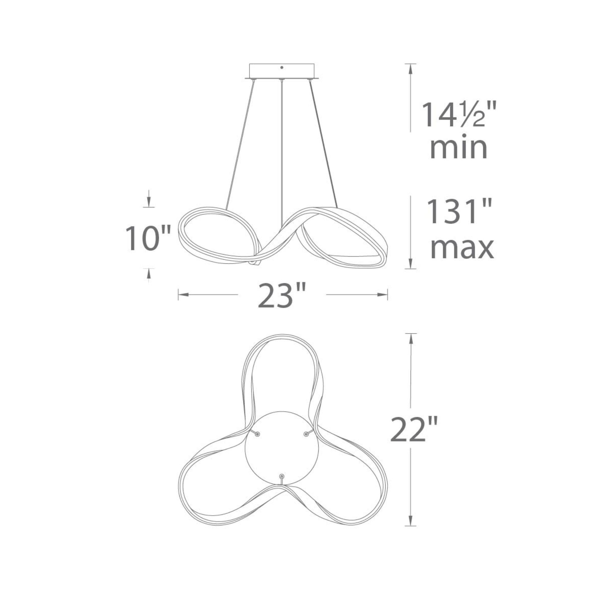 Vornado 23" LED Pendant, Black Finish - Bees Lighting