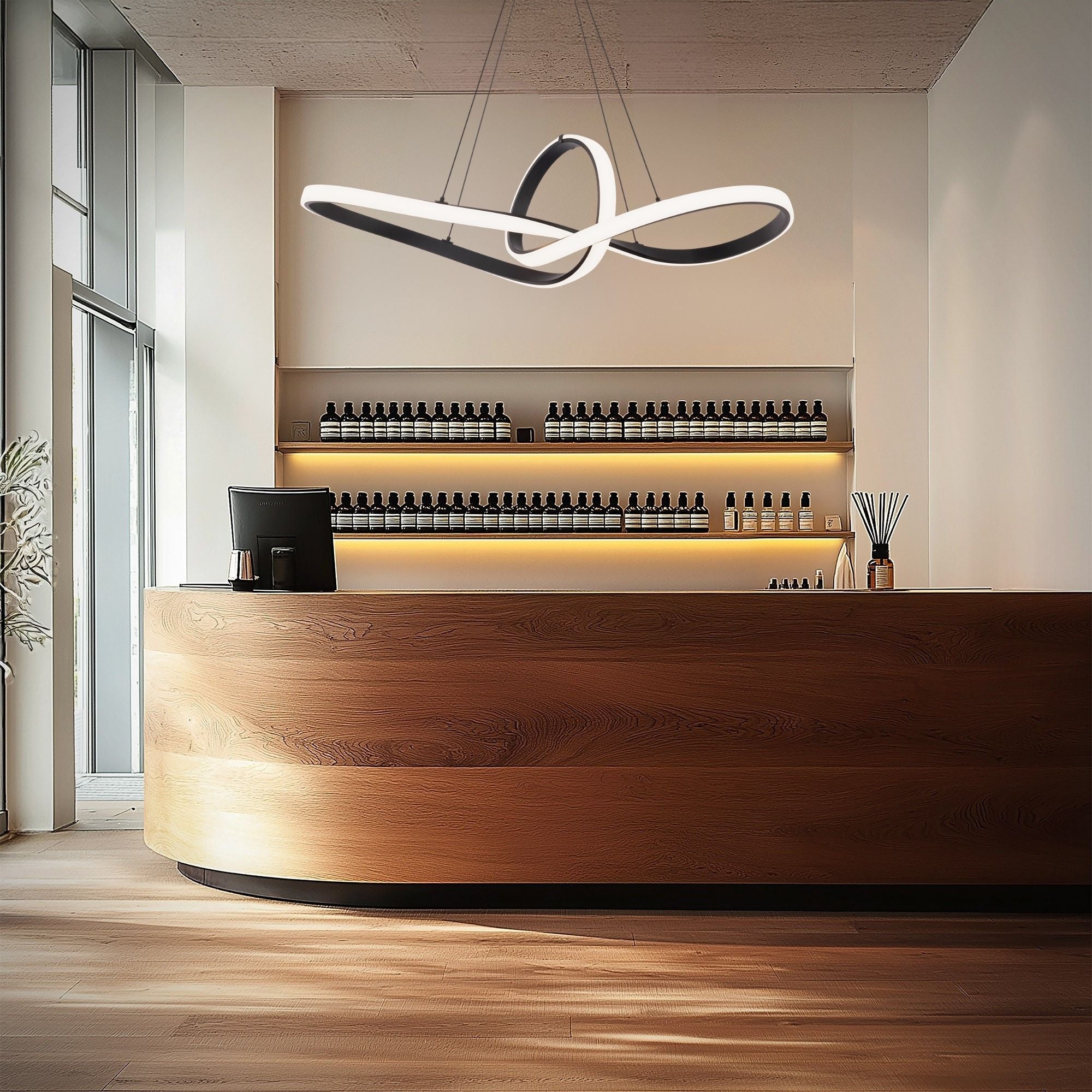 WAC Lighting Vornado 35 in. Pendant Light, Black, Integrated LED