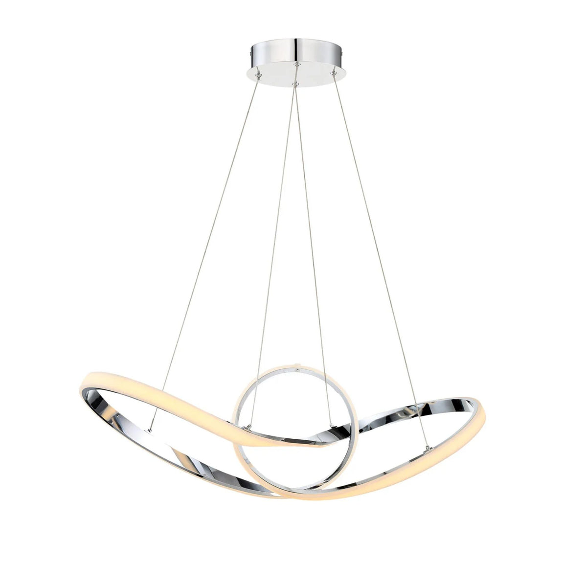 WAC Lighting Vornado 35 in. LED Pendant Light, Chrome, Ring/Halo