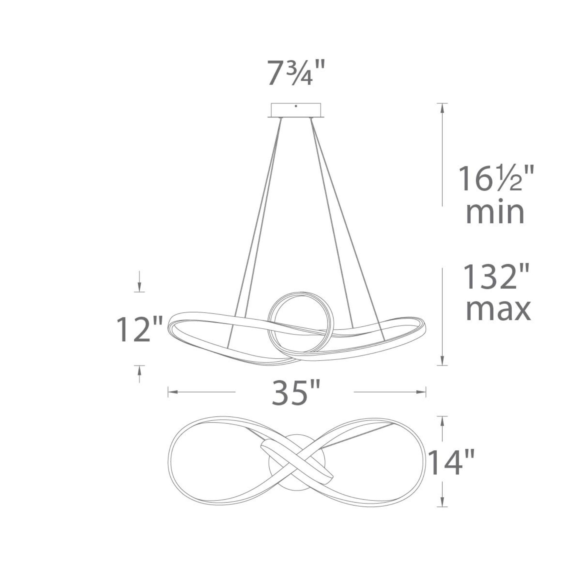 Vornado 35" LED Pendant, Chrome Finish - Bees Lighting