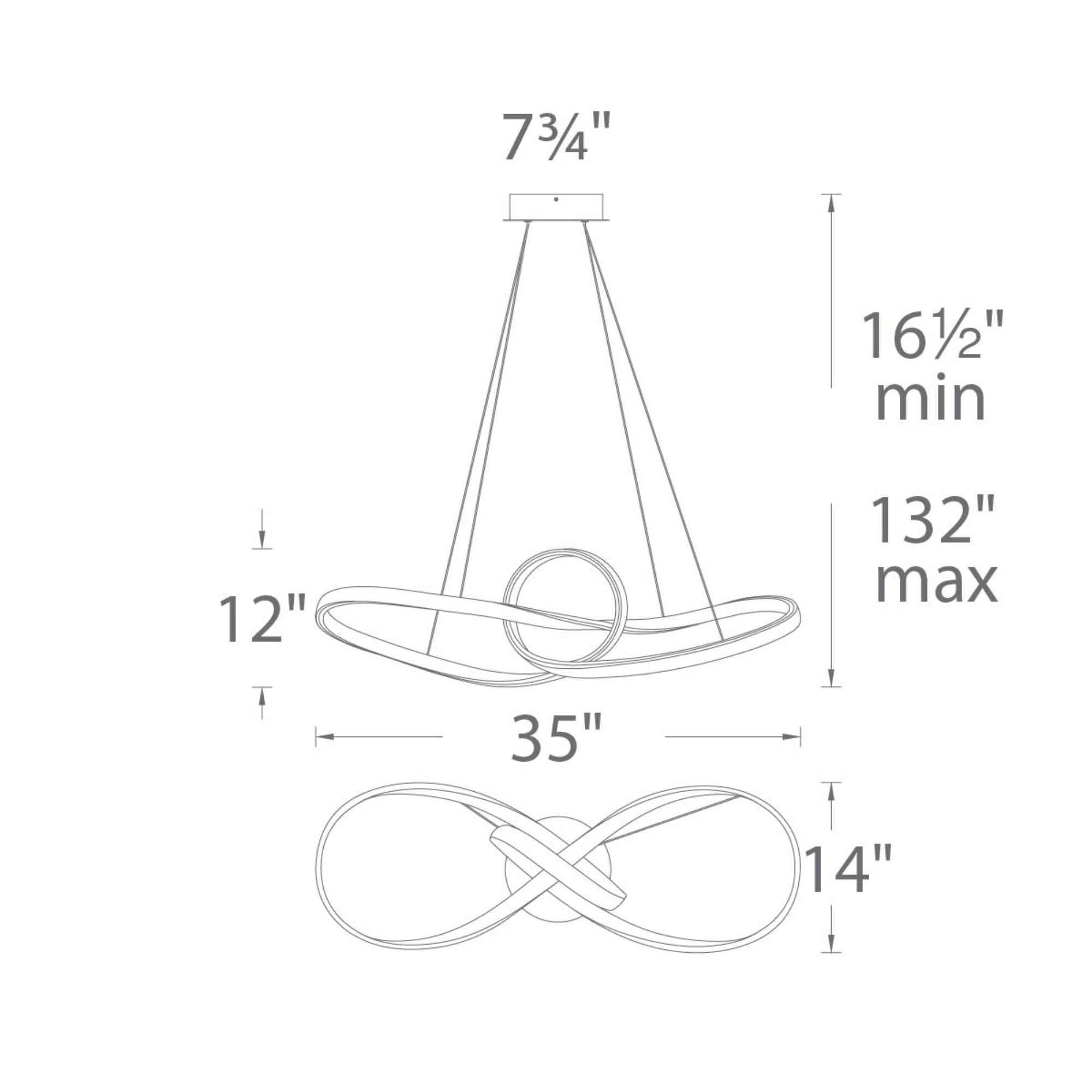 Vornado 35" LED Pendant, Chrome Finish - Bees Lighting