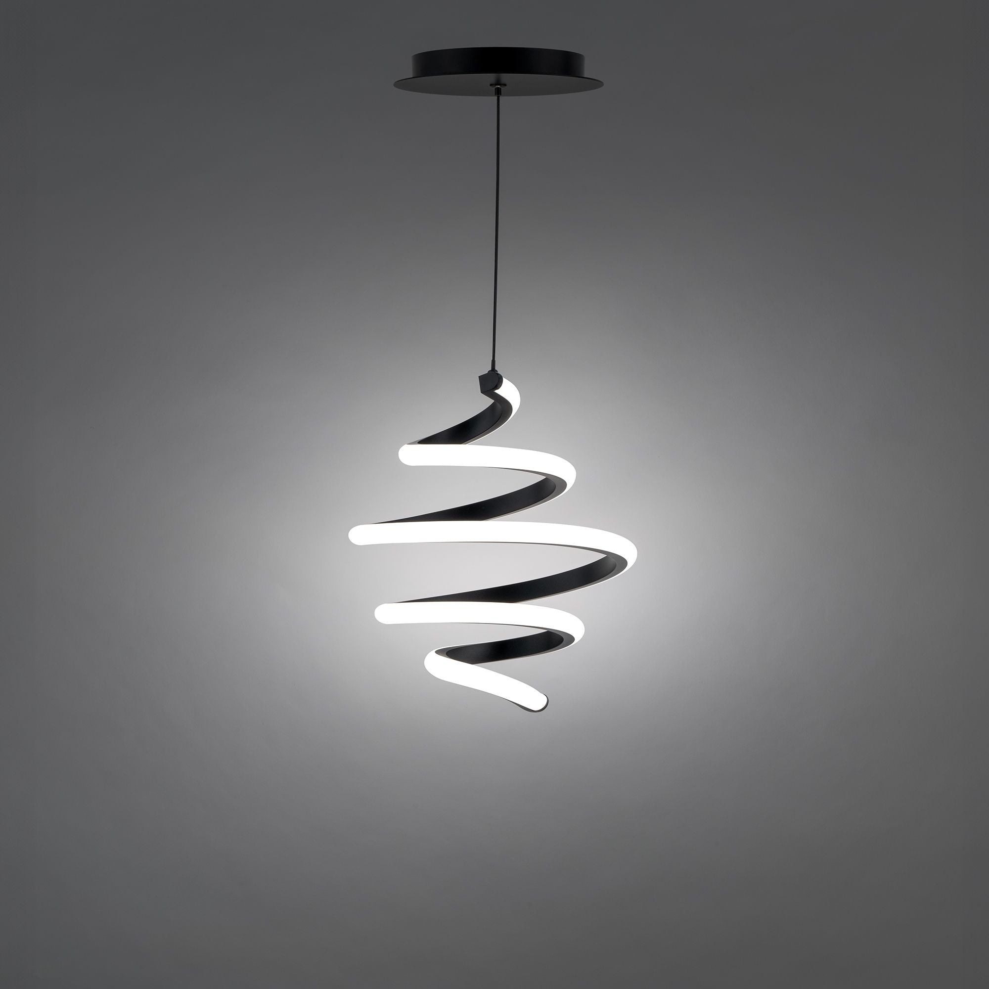 Whirl 8" LED Mini Pendant, 4CCT, Black Finish