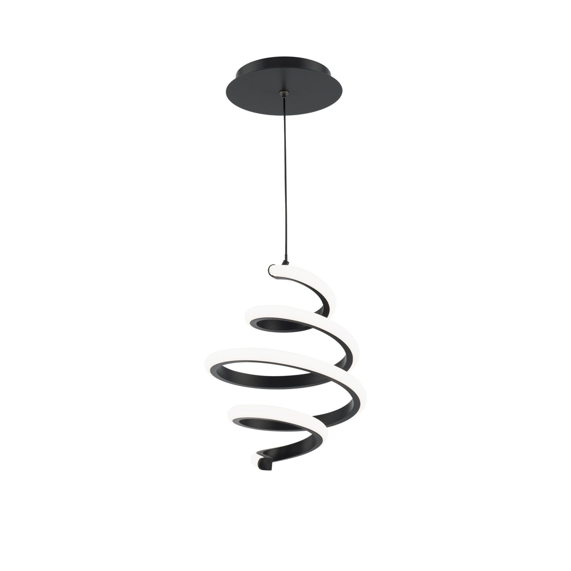 Whirl 8" LED Mini Pendant, 4CCT, Black Finish
