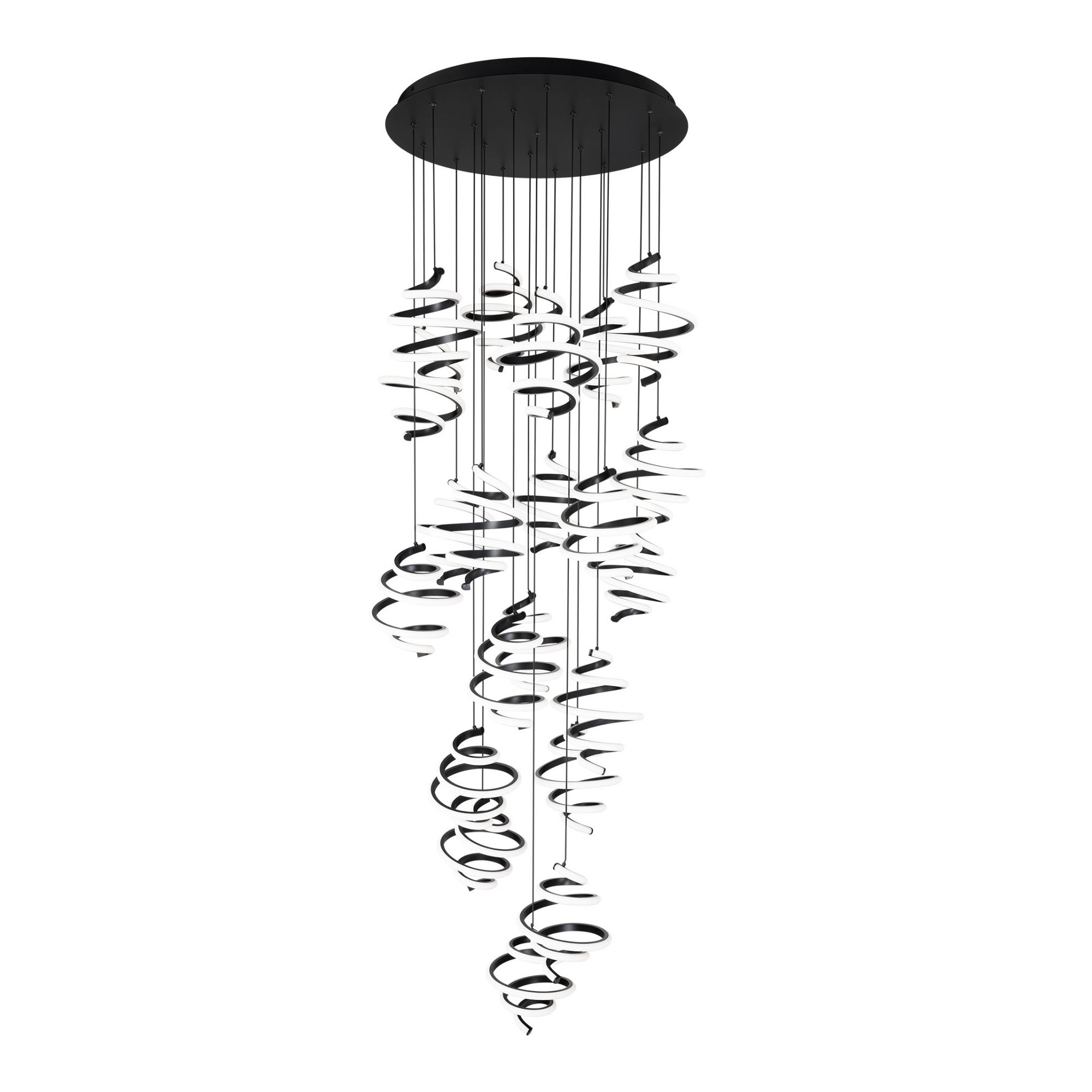 Whirl 8" 15-Light LED Pendant, 4CCT, Black Finish