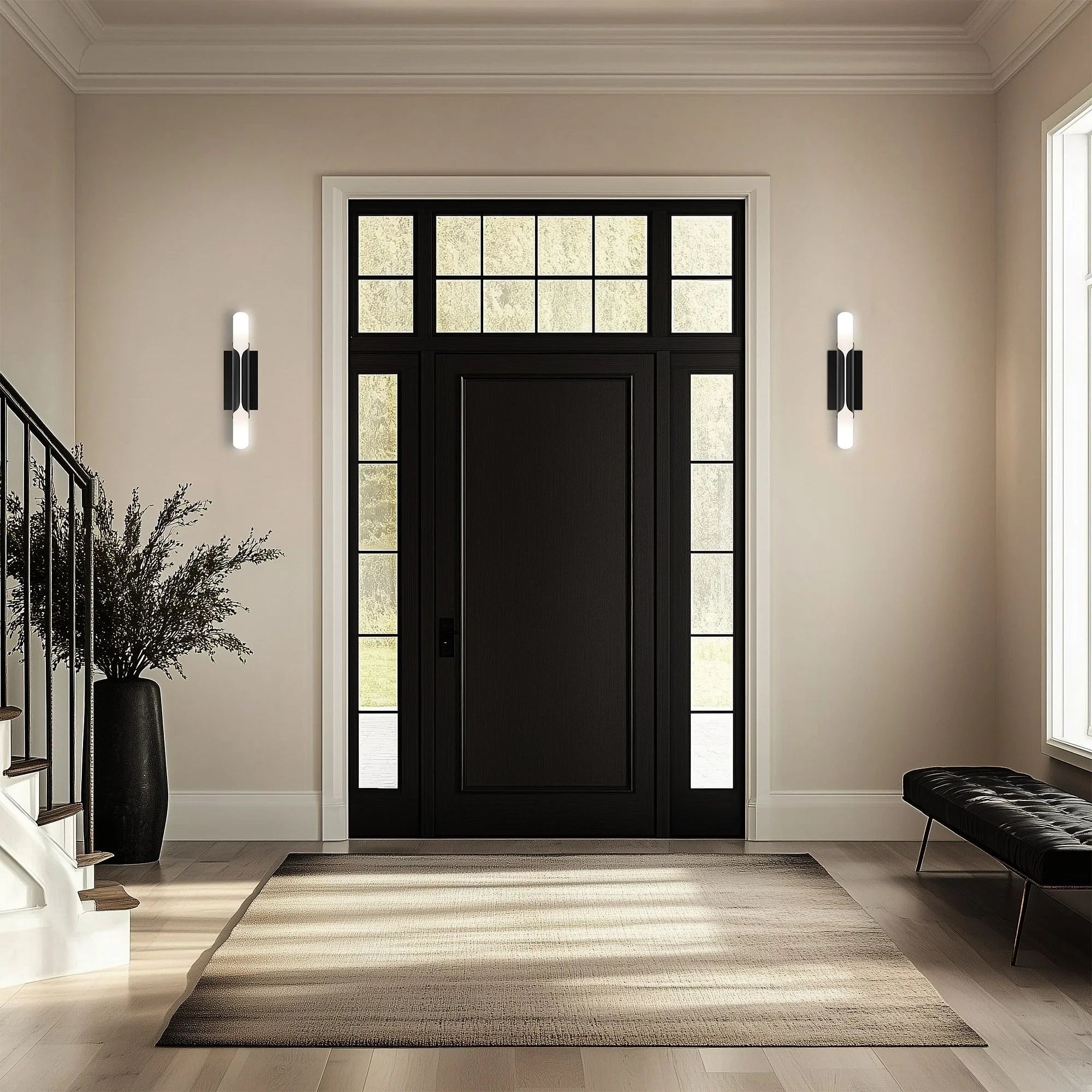 Wrappe 18" LED Wall Sconce, 4CCT, Black Finish