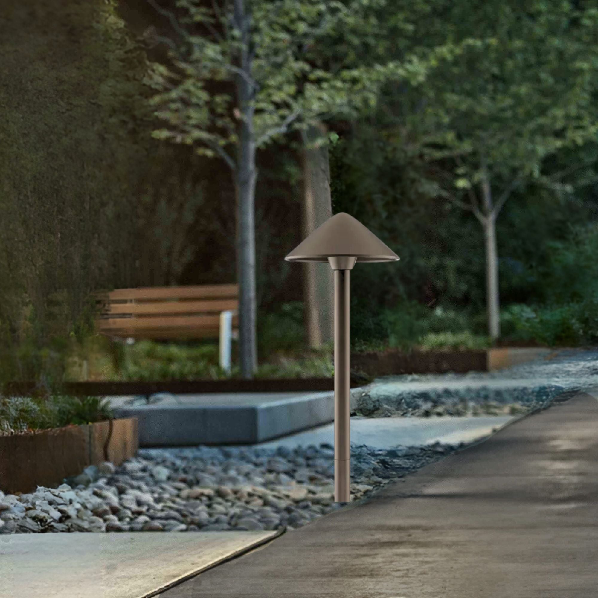 WAC Lighting Cone 23 in. 5CCT LED Pathway Light in Bronze
