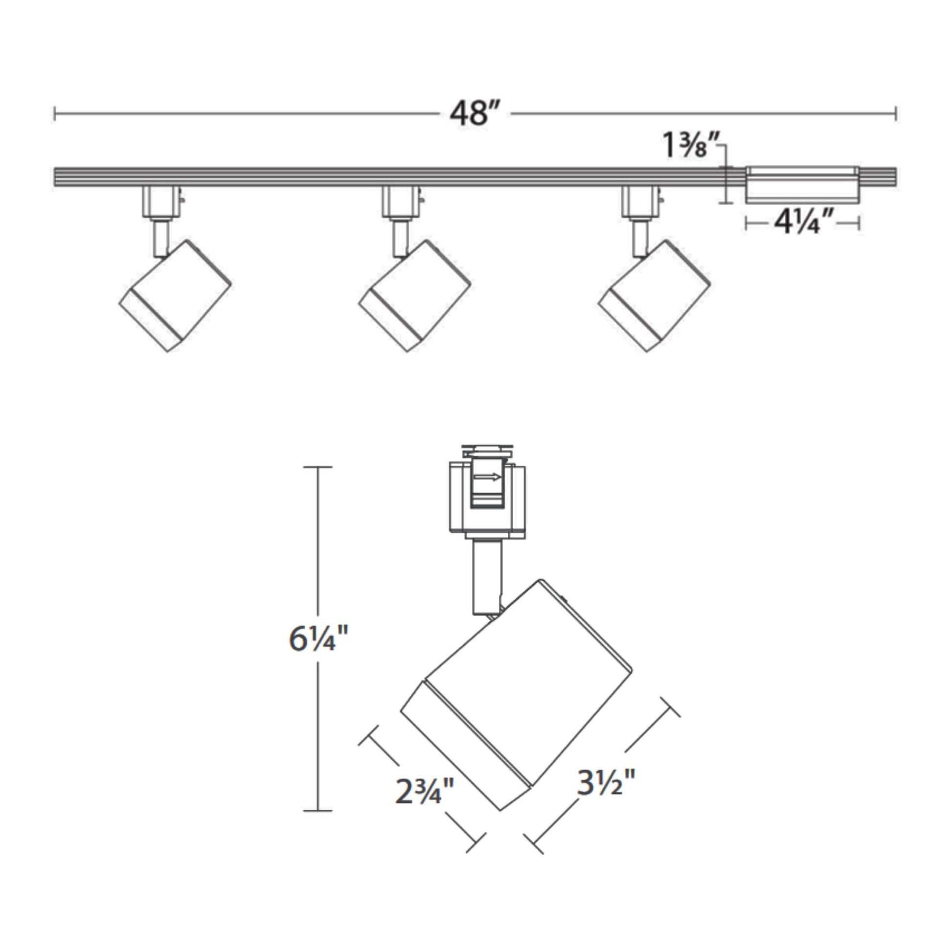 Ocularc 7011 3-Light LED Track Kit 3075 Lumens, Selectable CCT, 17° / 30° / 60° - Bees Lighting