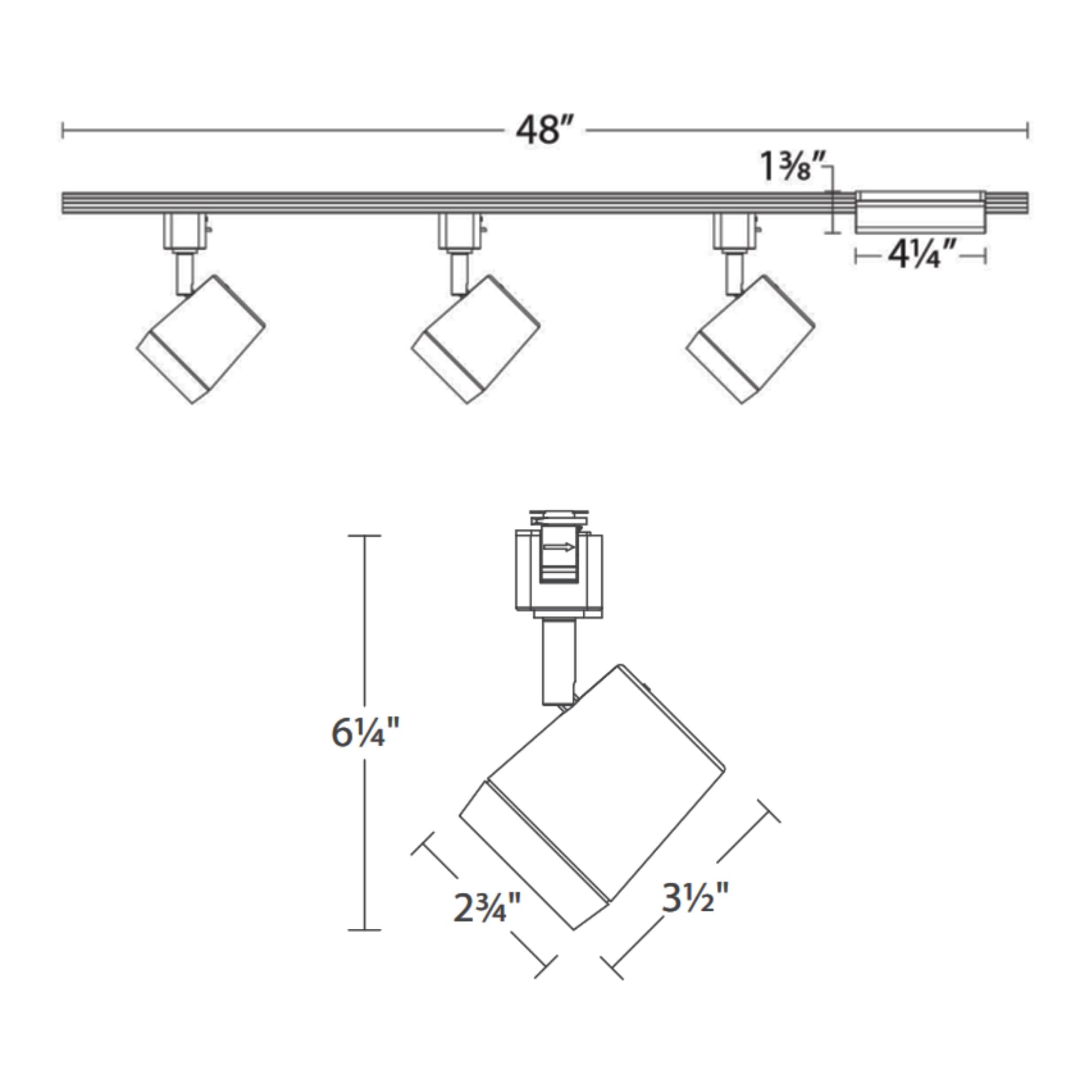 Ocularc 7011 3-Light LED Track Kit 3075 Lumens, Selectable CCT, 17° / 30° / 60° - Bees Lighting