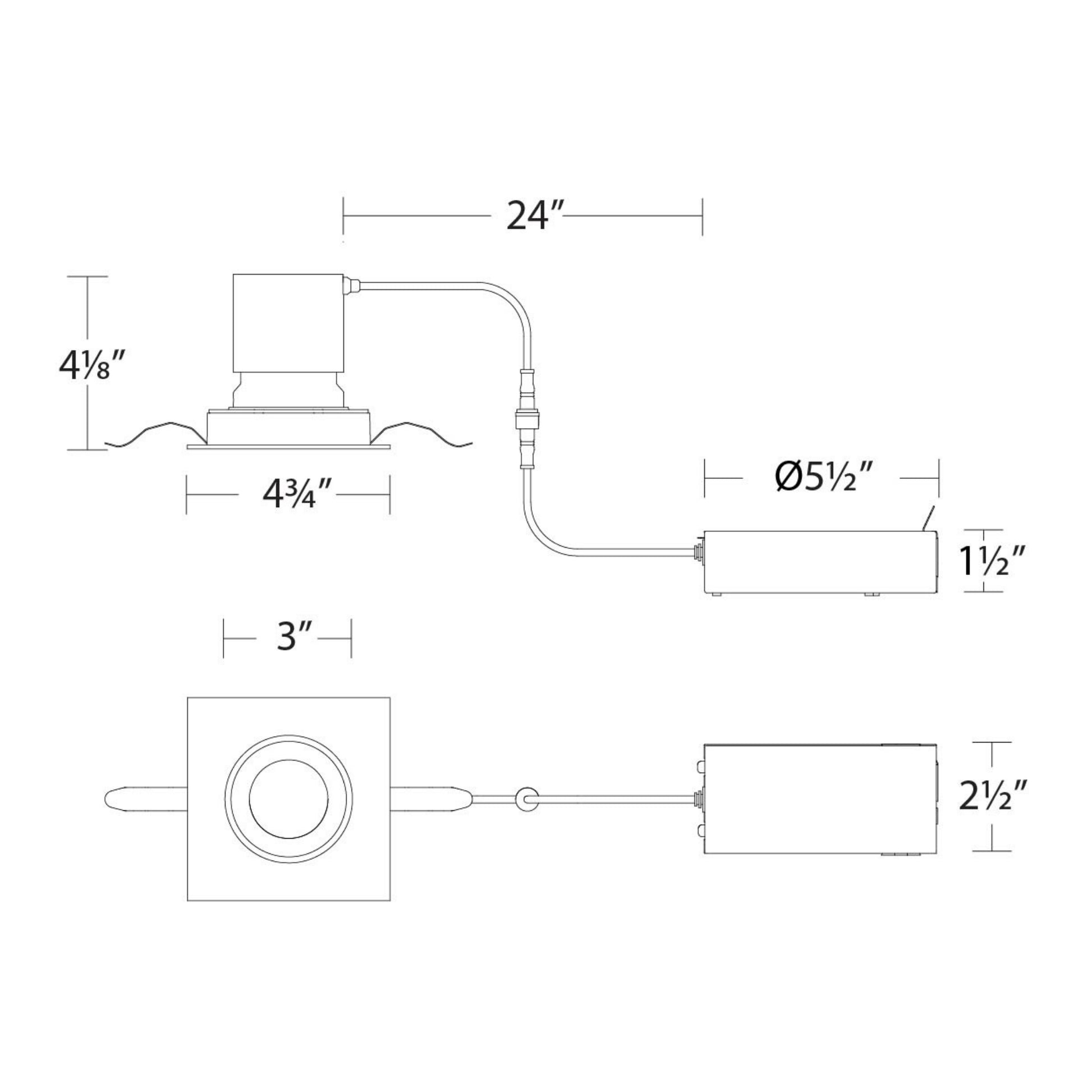 Patriot 3" 5CCT Square Remodel Adjustable Downlight, 1000 Lumens, White - Bees Lighting