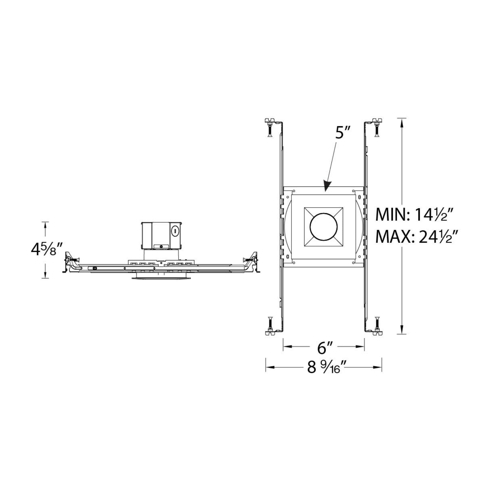 Pop-In 4″ Square 5CCT New Construction Downlight, 1000 Lumens, White - Bees Lighting