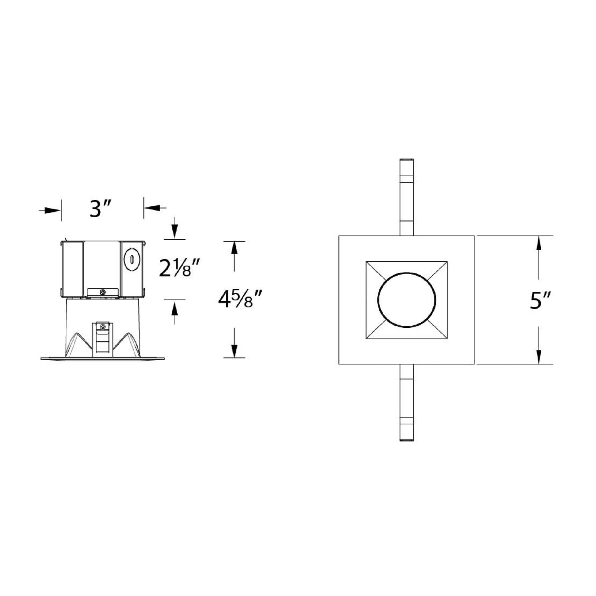 Pop-In 4″ Square 5CCT Remodel Downlight, 790 Lumens, Black - Bees Lighting